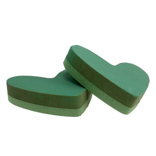 Floristik24 Insteekmateriaal hart steekschuim groen 24cm x 25cm 2 st