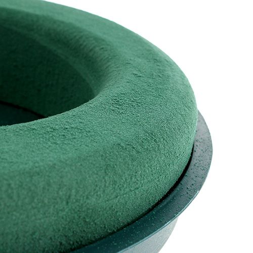 Artikel Steekschuimring met schelp groen Ø30cm H4.5cm 2st