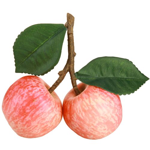 Artikel Fruitdecoratie appel kunst 2 rode appels op tak 13cm 3st