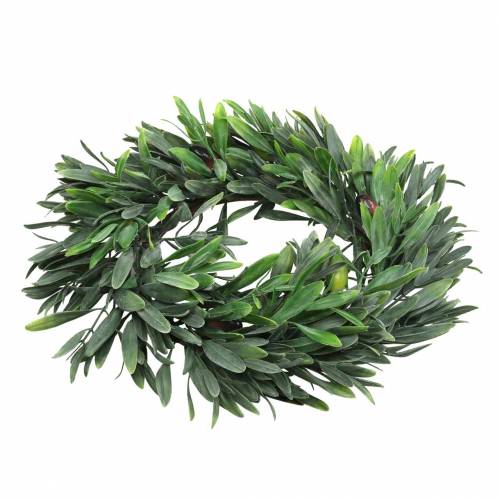 Floristik24 Olijfkrans kunstgroen Ø28cm decoratie mediterraan