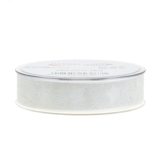 Organza lint met stermotief wit 25mm 15m | Floristik24.nl