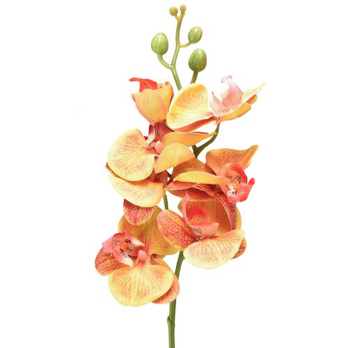 Kunstorchidee Phalaenopsis gevlamd rood geel 78cm