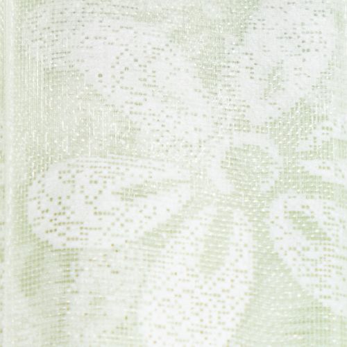 Artikel Organza lint, bloemenmotief, cadeaulint, groen, 25 mm, 18 m