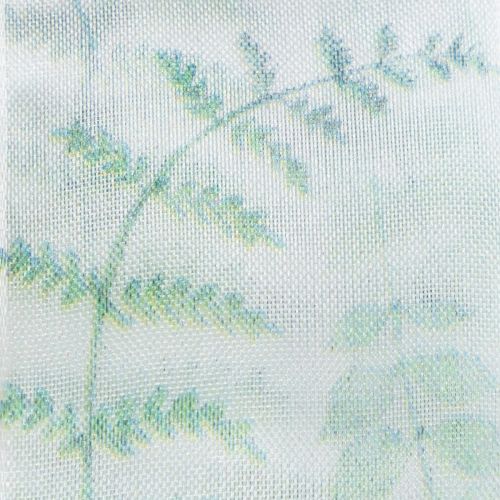 Artikel Organza lint, chiffon lint, bladerrijke takken, groen, 40 mm, 15 m