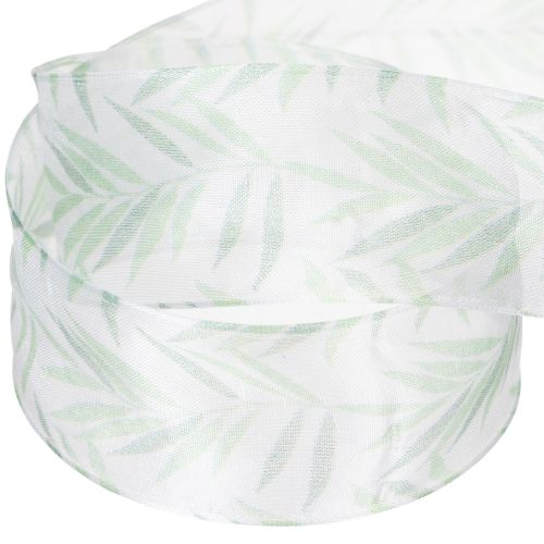 Artikel Organzalint, chiffonlint, groen plantenlint, 40 mm x 15 m