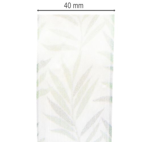 Artikel Organzalint, chiffonlint, groen plantenlint, 40 mm x 15 m