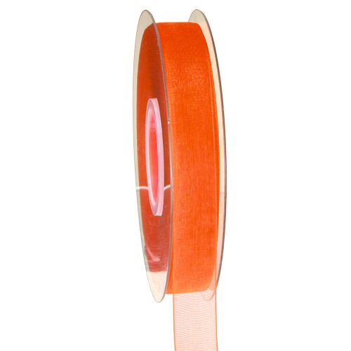 Floristik24 Organza lint cadeaulint oranje lint zelfkant 15mm 50m