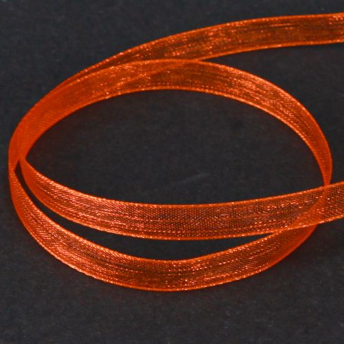 Artikel Organza lint cadeaulint oranje lint zelfkant 6mm 50m