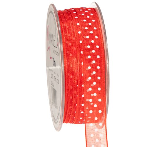 Lint met stippenpatroon voor veelzijdige seizoenscadeauverpakkingen, 1,5 cm breed, 20 m lang