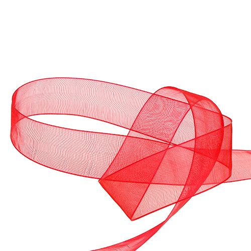 Artikel Organza lint met zelfkant decoratief lint organza 25mm 50m rood