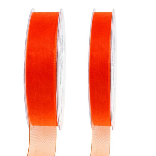 Artikel Organzalint cadeaulint oranje lint zelfkant 50m