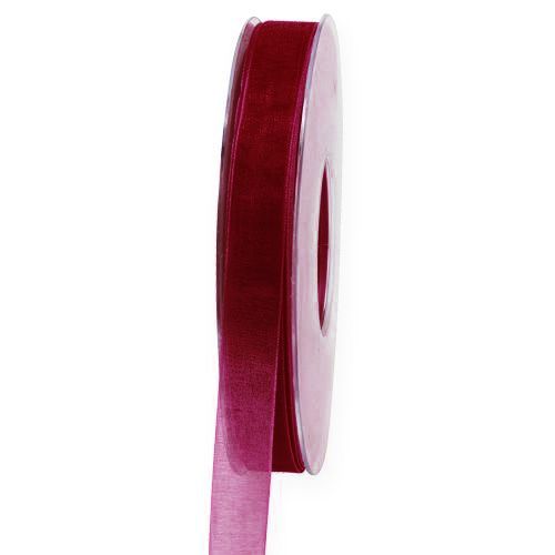 Floristik24 Organza lint Bordeaux 15mm 50m