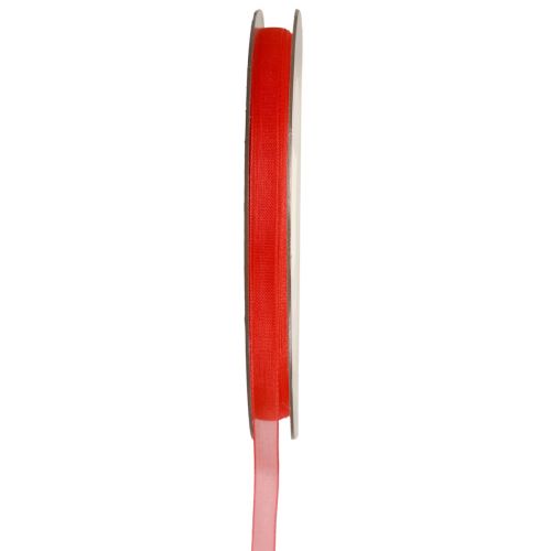 Organzalint cadeaulint rood lint zelfkant 6mm 50m