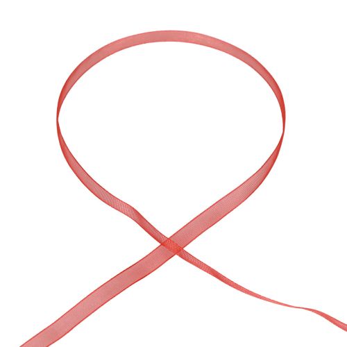Floristik24 Organzalint cadeaulint rood lint zelfkant 6mm 50m