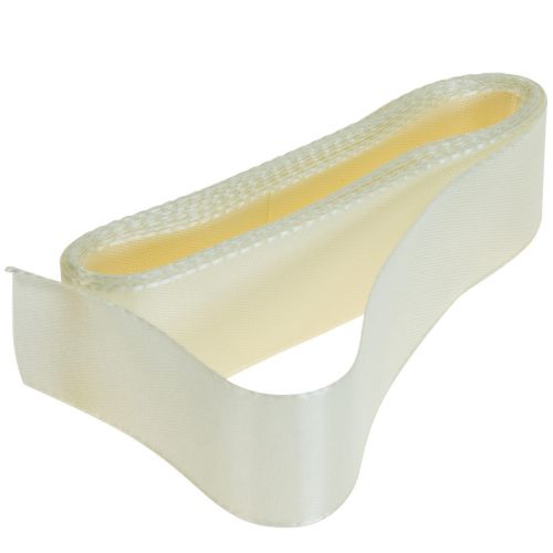 Floristik24 Decoratief lint cadeaulint creme lint zelfkant 25mm 3m