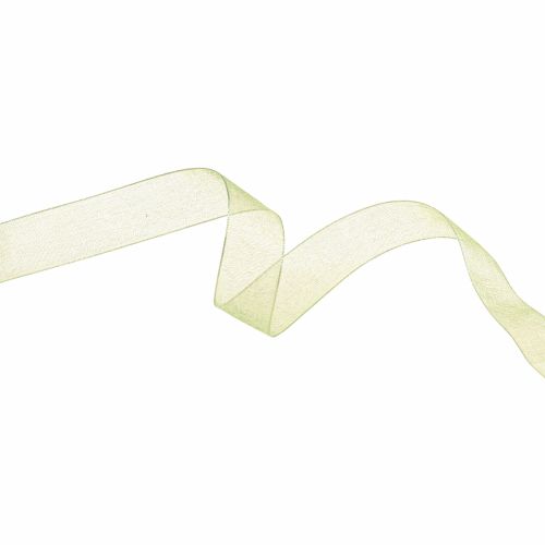 Artikel Organza lint groen cadeaulint zelfkant limoengroen 15mm 50m