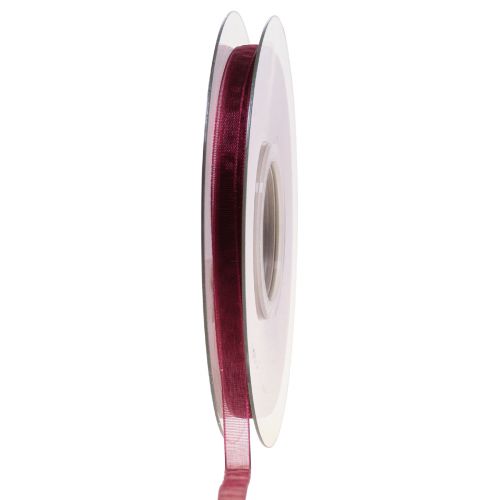 Floristik24 Organza lint Bordeaux nylon lint 6mm 50m