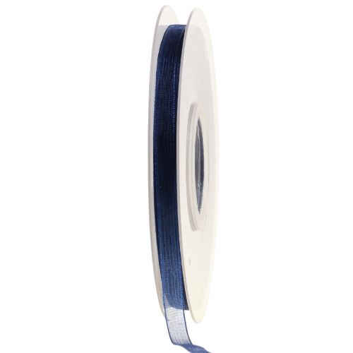 Floristik24 Organza lint cadeaulint donkerblauw lint blauw zelfkant 6mm 50m