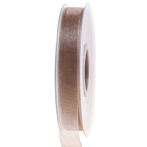 Artikel Organza lint cadeaulint beige lint zelfkant taupe 15mm 50m