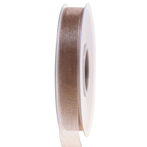 Floristik24 Organza lint cadeaulint beige lint zelfkant taupe 15mm 50m