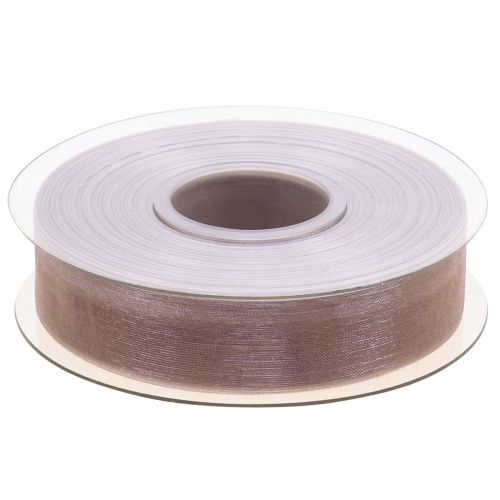 Artikel Organza lint cadeaulint beige lint zelfkant taupe 25mm 50m