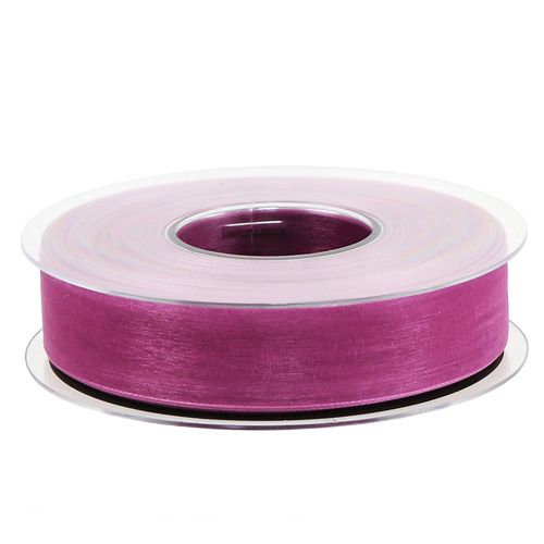 Floristik24 Organzalint aubergine 25mm 50m