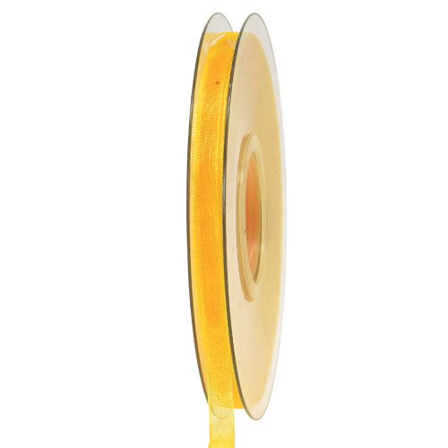 Artikel Organza lint cadeaulint geel lint zelfkant 6mm 50m