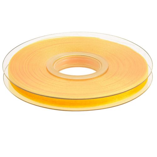 Artikel Organza lint cadeaulint geel lint zelfkant 6mm 50m