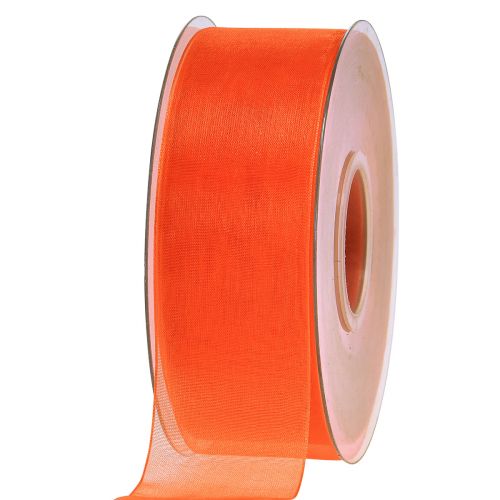 Floristik24 Organza lint cadeaulint oranje lint zelfkant 40mm 50m
