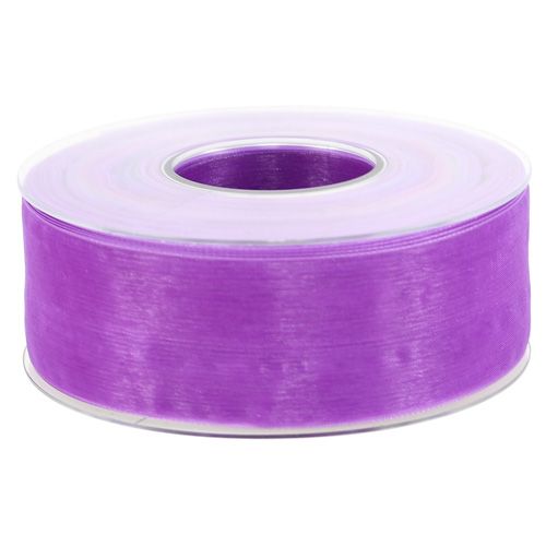 Floristik24 Organzaband met zelfkant 4cm 50m paars