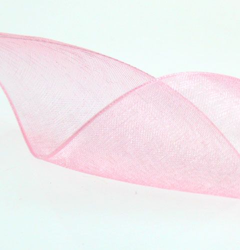 Organza lint in roze 40mm 50m