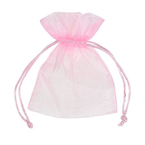 Floristik24 Organza zakje roze 12x9cm 10st