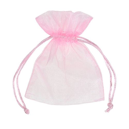 Artikel Organza zakje roze 12x9cm 10st