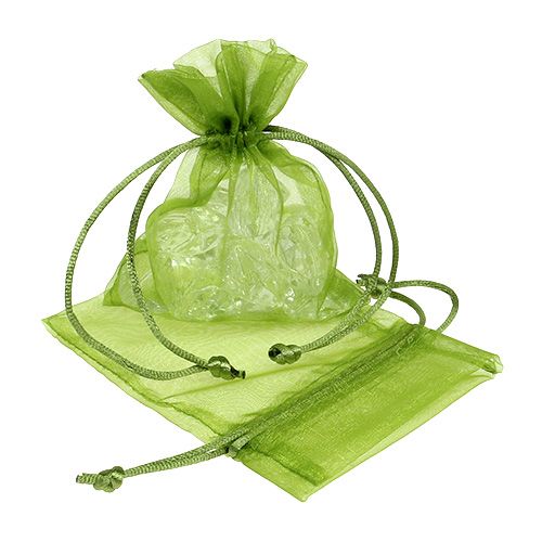 Floristik24 Organza zakjes groen 12cm x 9cm 10st