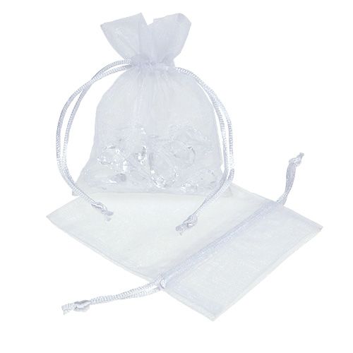 Floristik24 Organza zakje wit 12x9cm 10st