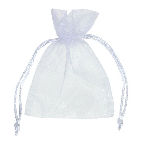 Floristik24 Organza zakje wit 12x9cm 10st