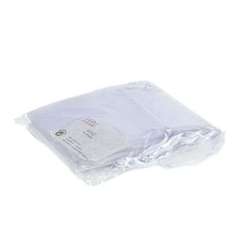 Floristik24 Organza zakje wit 12x9cm 10st