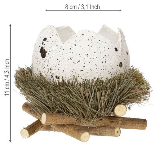 Artikel Paasdecoratie: ei in een nest, decoratief vogelnestje, natuurlijke kleuren, Ø9cm H11cm, 4 stuks