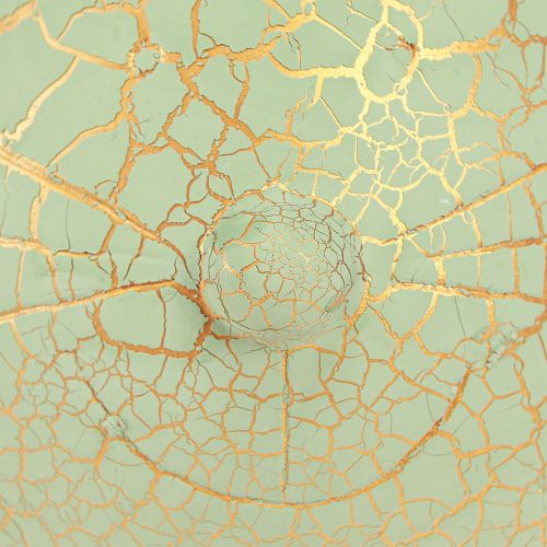 Artikel Paasdecoratie konijnenkop mintgroen goud craquelé 16,5x16x40cm