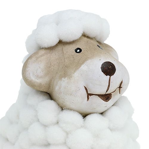 Floristik24 Paasdecoratie decoratief schaap 7,5 cm wit-grijs 1st