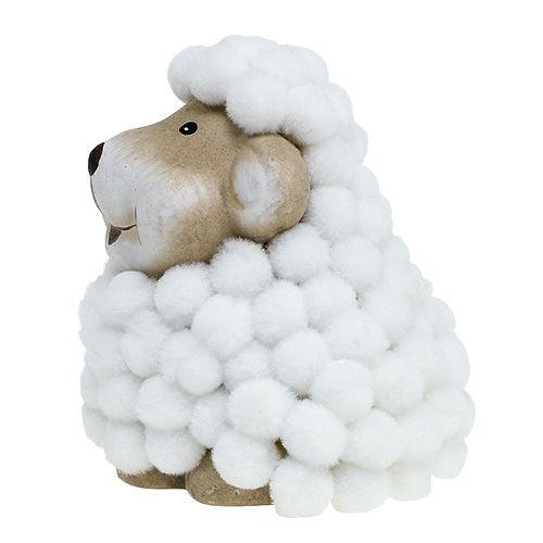 Floristik24 Paasdecoratie decoratief schaap 7,5 cm wit-grijs 1st