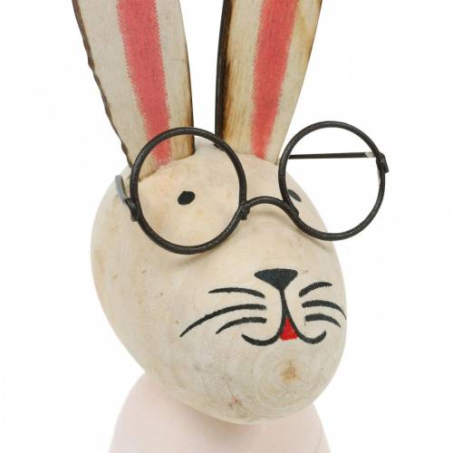 Floristik24 Paasdecoratie, konijn met bril, lentedecoratie, metalen konijn, tafeldecoratie