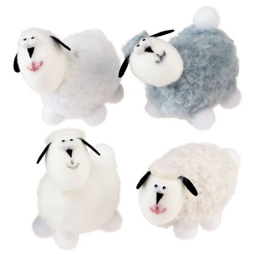 Artikel Paasdecoratie schapen tafeldecoratie decoratieve schapenfiguren 7,5cm 4 stuks
