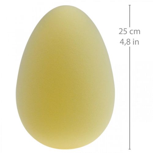 Artikel Paaseieren decoratie ei kunststof lichtgeel geflockt 25cm