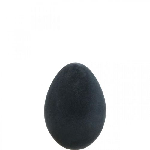 Artikel Paasei decoratie ei zwart kunststof gevlokt 20cm