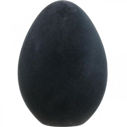 Artikel Paasei kunststof zwart ei Paasdecoratie gevlokt 40cm