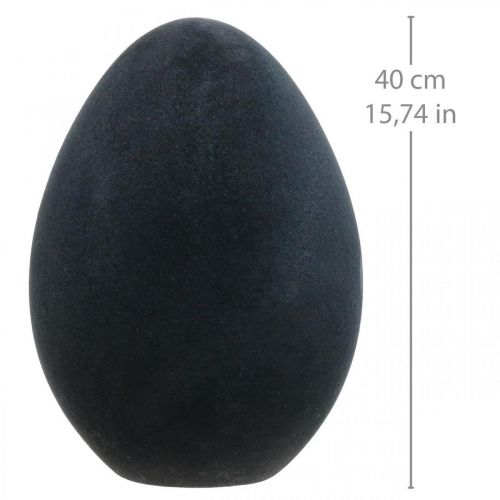 Floristik24 Paasei kunststof zwart ei Paasdecoratie gevlokt 40cm