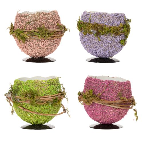 Artikel Decoratieve schaal in de vorm van een paasei voor lente- of paastafeldecoratie, 9 cm, 4 stuks