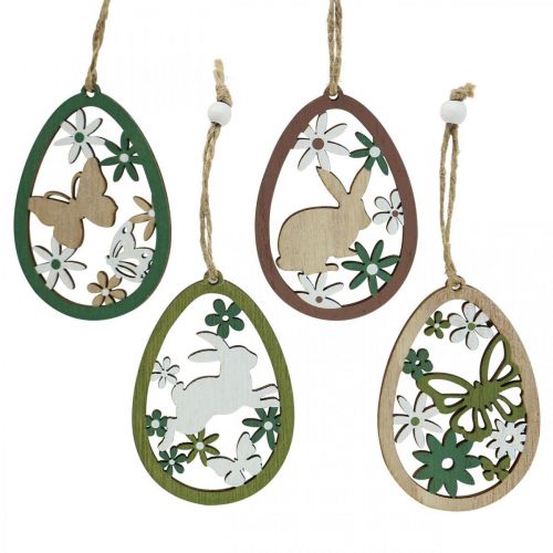 Floristik24 Paasei om op te hangen Paasdecoratie houten hanger 5×7cm 12 st
