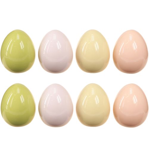 Artikel Paaseieren keramische eieren decoratie pastel glanzend 5×6cm 8 st